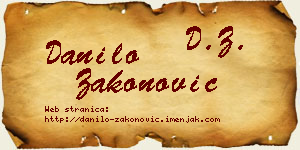 Danilo Zakonović vizit kartica